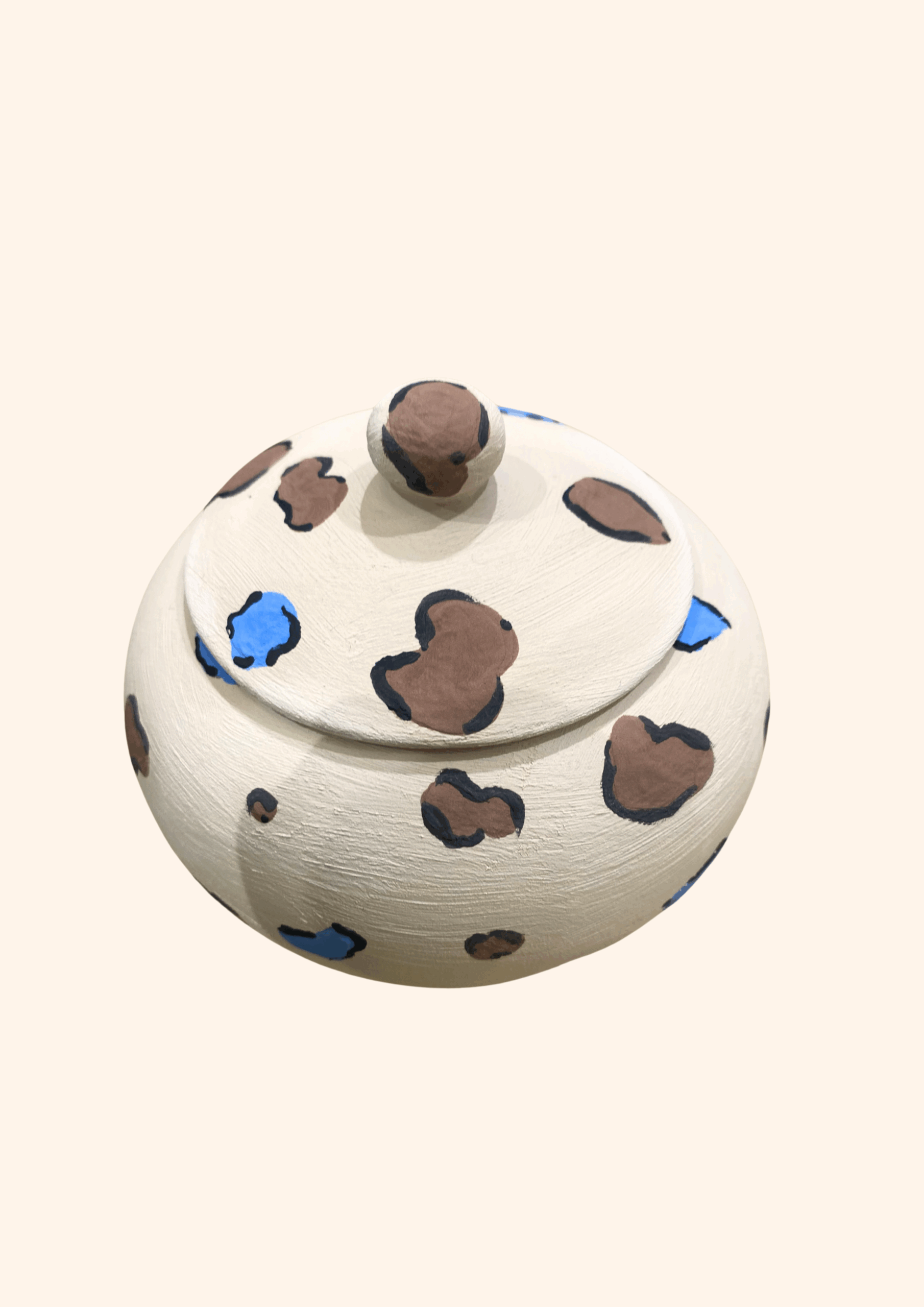 Pot leopard fond beige